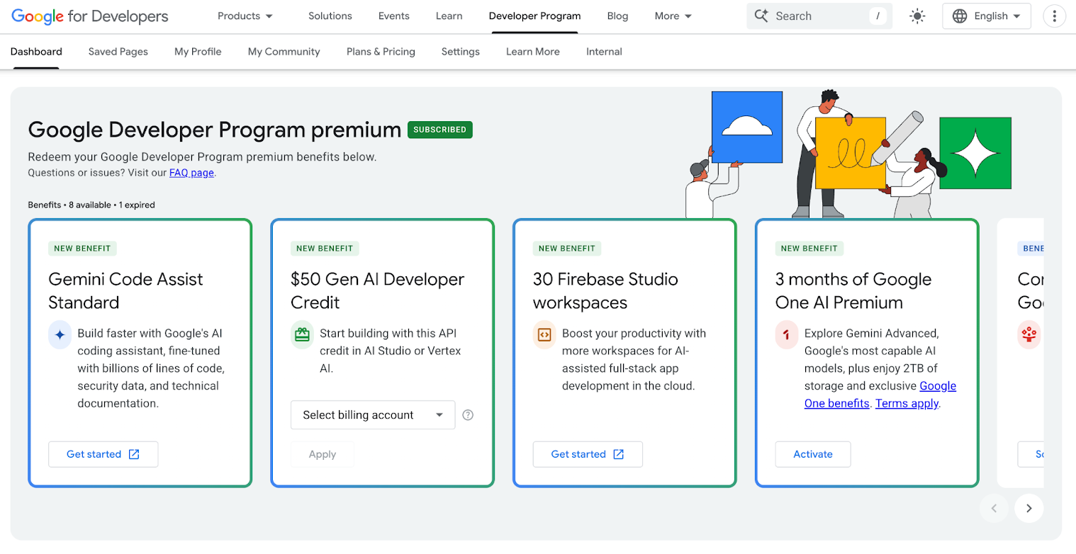 Google Developer Program premium preview