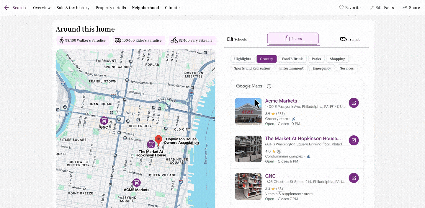 Place Search and Place Detail Components