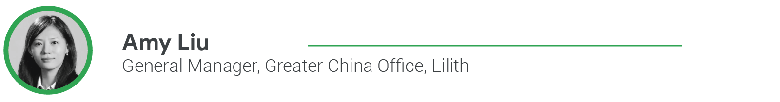 Amy Liu, General Manager, Greater China Office, Lilith