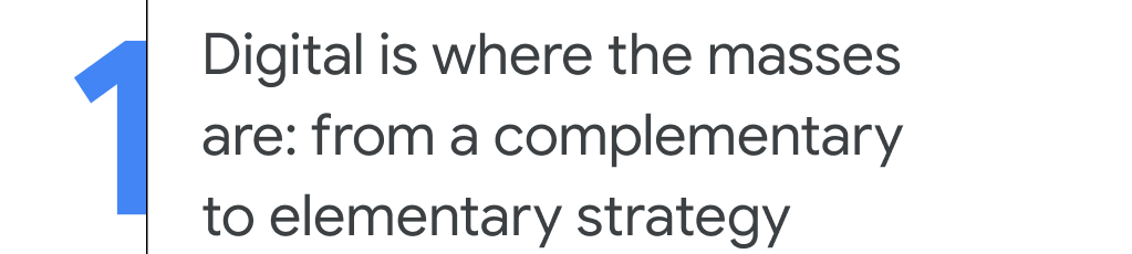 1. Digital is where the masses are: from a complementary to elementary strategy