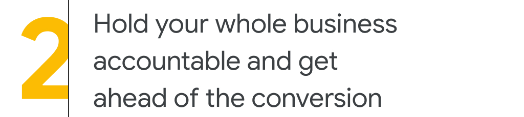 2. Hold your whole business accountable and get ahead of the conversion