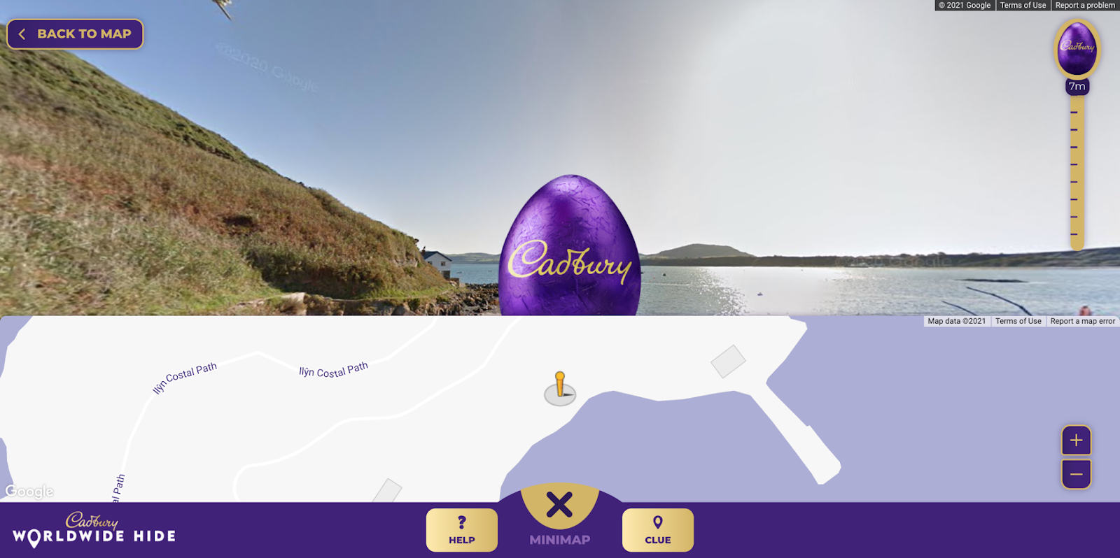 An image of a Cadbury egg within Google Maps