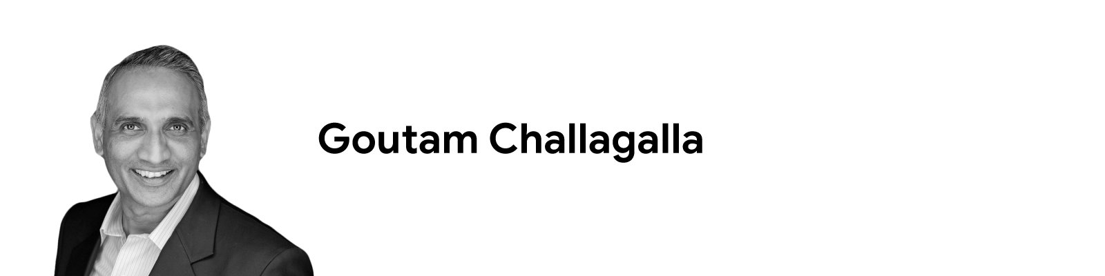 Portrait en noir et blanc de Goutam Challagalla, professeur en marketing et stratégie à l'IMD