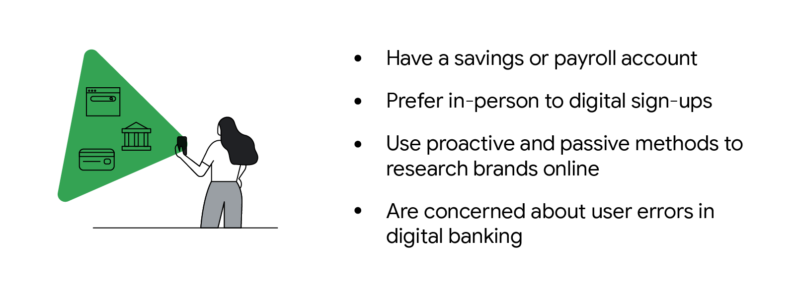 Financial consumer behavior of Filipinos in the underbanked segment: Have a savings/payroll account, prefer in-person to digital sign-ups, use proactive and passive methods to research online, and are concerned about user errors in digital banking