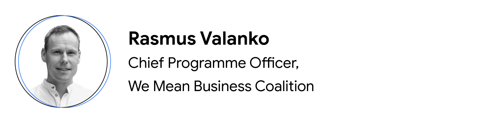 Rasmus Valanko, Chief Programme Officer at We Mean Business Coalition