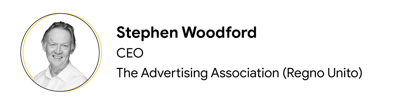 Primo piano di Stephen Woodford, CEO, The Advertising Association (Regno Unito), uno degli esperti interpellati
