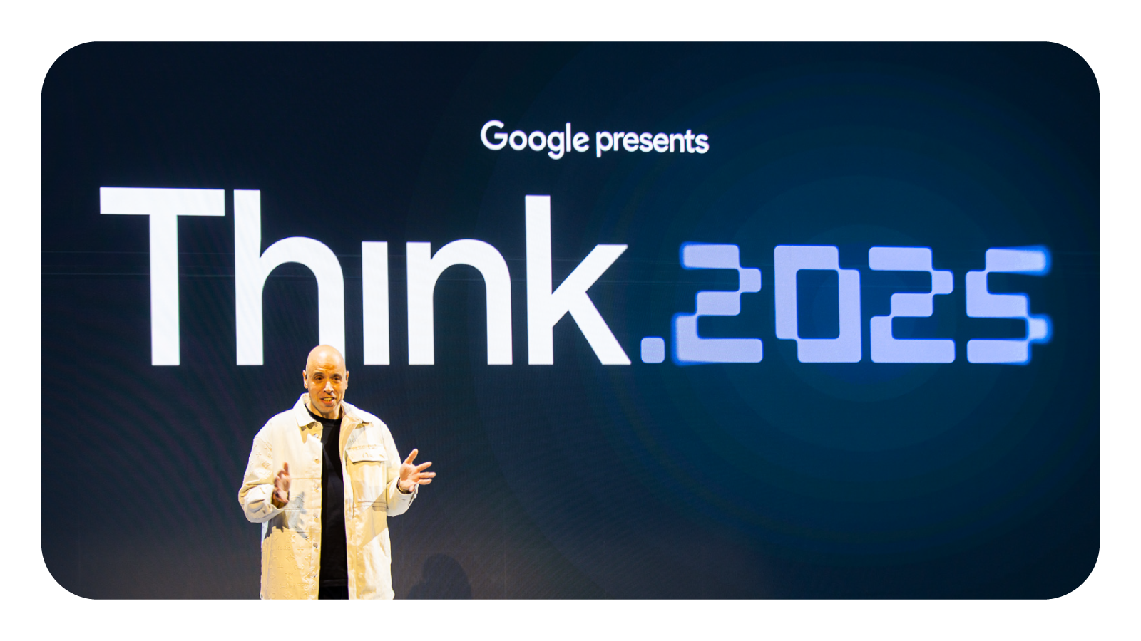 Rutger Tuit, Head of Strategic Partnerships for Google Northern Europe, on stage at the Think.2025 event.
